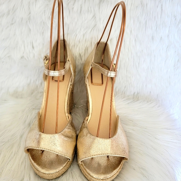 Gold Wedge Heel Sandals - Picture 5 of 5